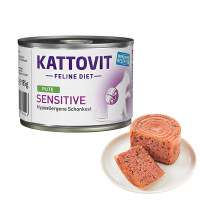 Kattovit (Катовит) Veterinary Sensitive Turkey - Влажный лечебный корм для кошек с пищевой непереносимостью 185 г