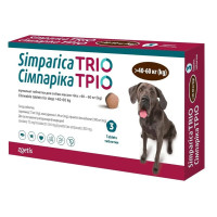 Zoetis Simparica (Симпарика) Trio - Таблетки для собак весом от 40 до 60 кг от блох, клещей и гельминтов 1 шт.