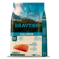 Bravery (Бравери) Dog Adult Max/Med Breed Salmon - Сухой корм для собак больших и средних пород беззерновой с лососем 12 кг