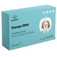 Ультра ПРО - Краплі від бліх і кліщів для собак вагою до 4 кг 1 піпетка по 0.5 мл