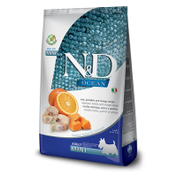 Farmina (Фармина) Dog N&D Ocean Grain Free Pumpkin, Cod & Orange Adult Mini - Сухой беззерновой корм для взрослых собак мелких пород с мясом трески, тыквой и апельсином 2.5 кг