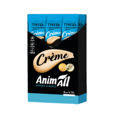 AnimAll (Енімал) Сrème Cat Tuna&Shrimps - Рідкі ласощі для котів зі смаком тунець з креветками 6Х15 г