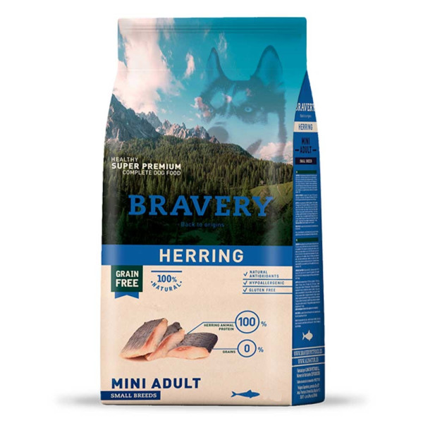 Bravery (Бравери) Dog Adult Mini Herring - Сухой корм для собак мелких пород беззерновой с селедкой 2 кг