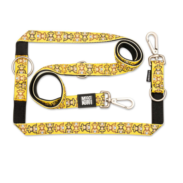 Max & Molly (Макс Молли) Multi-Function Leash Monkey Maniac L - Поводок многофункциональный для собак с принтом обезьянки