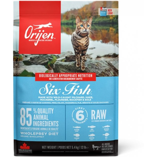 Orijen (Оріджен) Six Fish Cat - Сухий корм для котів та кошенят всіх порід 5.4 кг