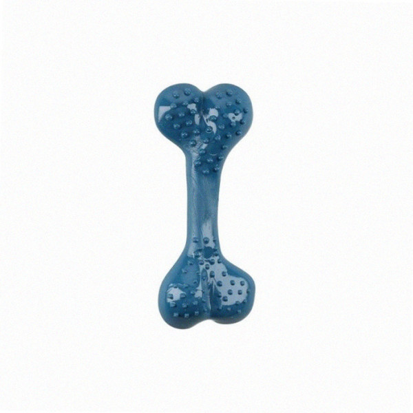 Mr.Strong (Мр.Стронг) М - Игрушка для собак зубная кость с ароматом черники пластик синяя 12.5 см