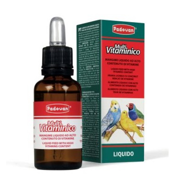 Padovan (Падован) Multivitaminico - Дополнительный корм для птиц, живущих в клетках и вольерах, жидкий 30 г