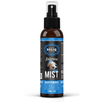 RELIQ Botanical Mist-Baby Powder - Спрей-одеколон с ароматом детской присыпки для ухода и увлажнения шерсти собак и кошек 120 мл