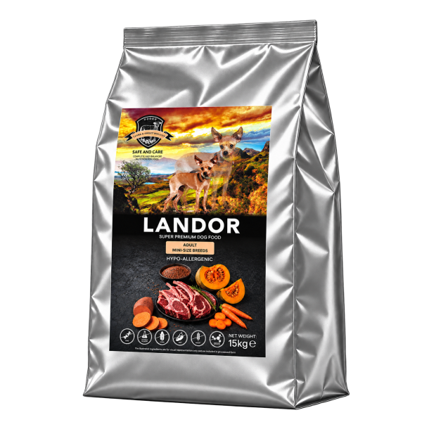 Landor (Ландор) Dog Grain Free Lamb & Potato Hypoallergenic Adult Mini - Сухой беззерновой гипоаллергенный корм для взрослых собак мелких пород с ягнёнка и картошкой 15 кг