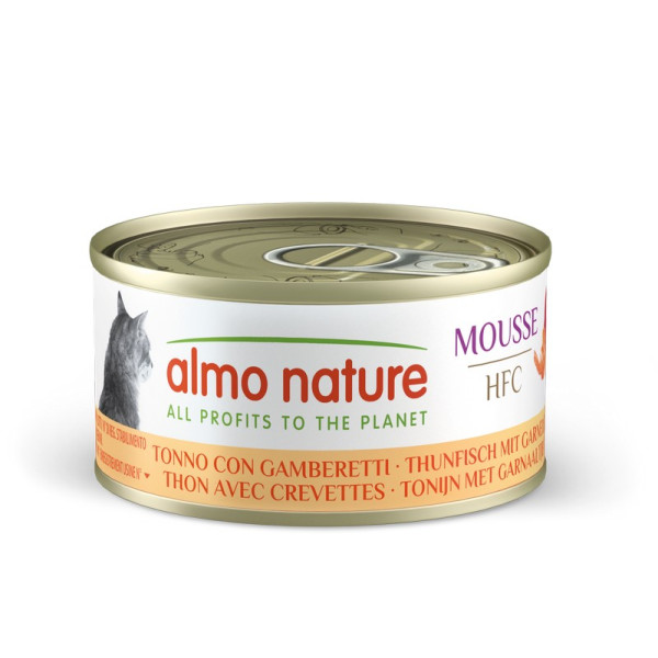 Almo Nature (Альмо Натюр) HFC Cat Mousse Tuna & Shrimps - Влажный корм для кошек с тунцом и креветками 70 г