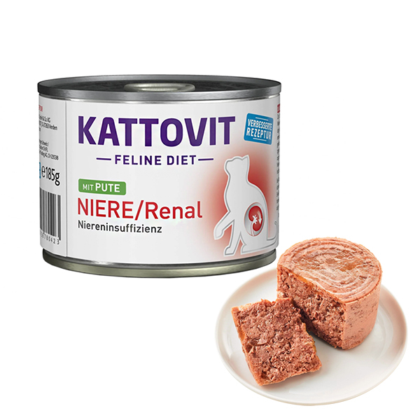Kattovit (Катовит) Veterinary Niere Renal Turkey - Влажный лечебный корм для кошек с заболеваниями почек 185 г