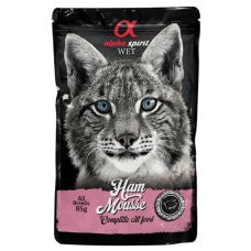 Alpha Spirit Ham Mousse Cat - Повнораціонний вологий корм з шинкою для дорослих котів 85 г