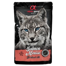 Alpha Spirit Pouch Salmon Mousse Sterilized Cat - Повнораціонний вологий корм з лососем для стерилізованих дорослих котів 85 г