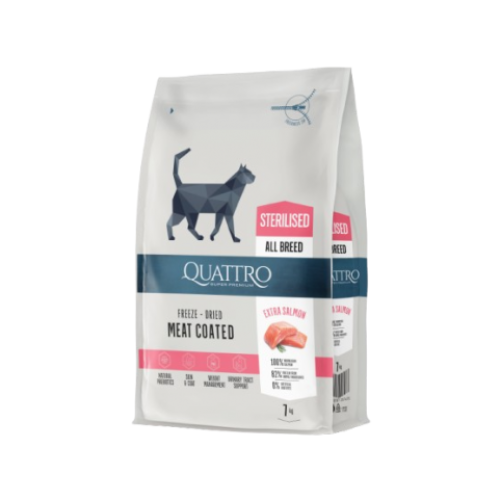 Quattro (Кватро) Cat Extra Salmon Adult Sterilised - Сухой корм для взрослых стерилизованных котов с мясом лосося 7 кг