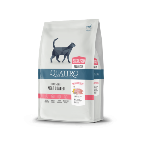Quattro (Кватро) Cat Sterilised With Poultry - Сухой корм для стерилизованных кошек с мясом птицы 7 кг
