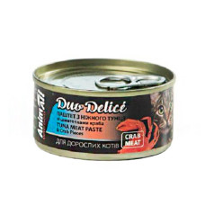 AnimAll (Энимал) Cat Duo Delice Tuna&Crab - Влажный корм для кошек паштет из тунца и кусочками краба 80 г