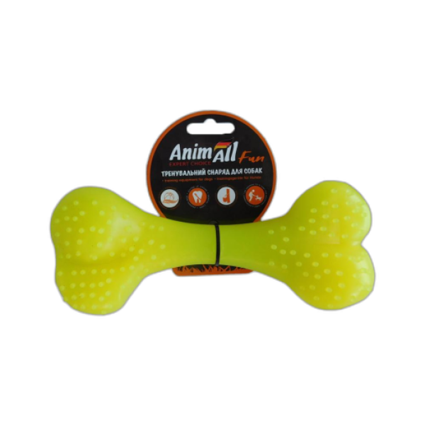 AnimAll Fun - Игрушка для собак кость, желтая, 25 см