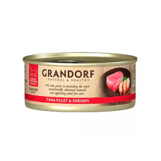 Grandorf (Грандорф) Grain Formula Tuna Fillet & Shrimps - Вологий беззерновий корм для котів тунець з креветками 70 г