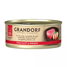 Grandorf (Грандорф) Cat Grain Free Tuna Fillet & Shrimp Adult - Вологий беззерновий корм для дорослих котів з м’ясом тунця та креветками 70 г