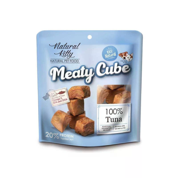 Natural Kitty (Нейчурал Китти) Dog & Cat Grain Free Tuna Meaty Cube All Life Stages Mini - Лакомства беззерновые для котов и собак любого возраста мелких пород кубики с мясом тунца 60 г