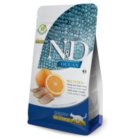 Farmina (Фармина) Cat N&D Ocean Grain Free Herring & Orange Neutered Adult - Сухой беззерновой корм для взрослых стерилизованных котов с мясом сельди и апельсином 300 г