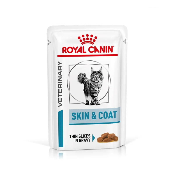 Royal Canin (Роял Канин) Cat Skin & Coat Adult Poultry - Влажный корм для взрослых котов для поддержания здоровья кожи при дерматозах и чрезмерном выпадении шерсти с мясом птицы 85 г
