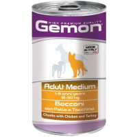 Gemon (Джемон) Dog Wet Medium Adult Chicken & Turkey - Влажный корм для собак средних пород с курицей и индейкой 1.25 кг