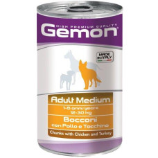 Gemon (Джемон) Dog Wet Medium Adult Chicken & Turkey Вологий корм для собак середніх порід з куркою та індичкою 1.25 кг