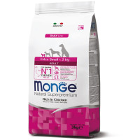 Monge (Монж) Dog Chicken & Rice Adult X-Small - Сухой корм для взрослых собак миниатюрных пород с мясом курицы и рисом 3 кг