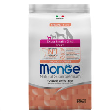 Monge (Монж) Dog Salmon & Rice Adult X-Small - Сухий корм для дорослих собак мініатюрних порід з м’ясом лосося та рисом 800 г
