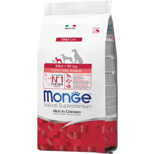Monge (Монж) Puppy & Junior Mini Rich in Chicken - Сухий корм для цуценят дрібних порід з куркою 0.8 кг