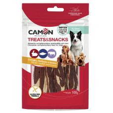 Camon (Камон) Dog Treats Jerky With Rabbit, Cod&Beef Skin - Ласощі для собак джерки з кроликом, тріскою та яловичою шкірою 100 г