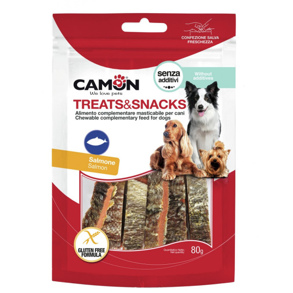 Camon (Камон) Dog Treats Large Strips Salmon - Лакомство для собак большие полоски лосося 80 г