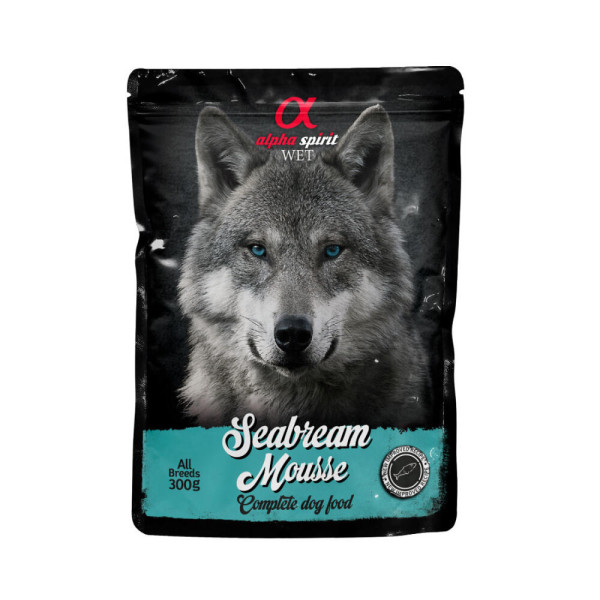 Alpha Spirit Pouch Sea Bream Mousse Dog - Полнорационный влажный корм с дорадой для взрослых собак 300 г