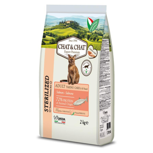 Gheda (Геда) Chat&Chat Expert Adult Sterilized with Salmon - Сухой корм для стерилизованных кошек с лососем 2 кг