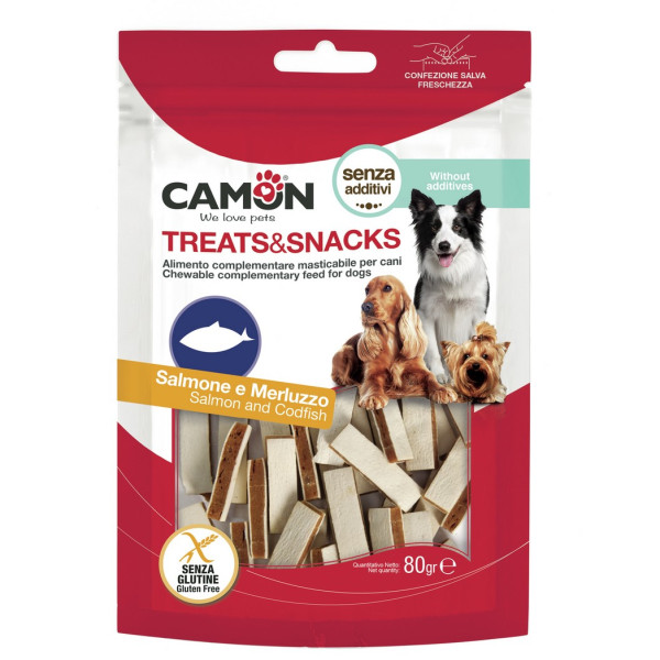Camon (Камон) Dog Treats Rectangular Sandwich With Salmon Cod - Лакомство для собак прямоугольный сэндвич с лососем и треской 80 г