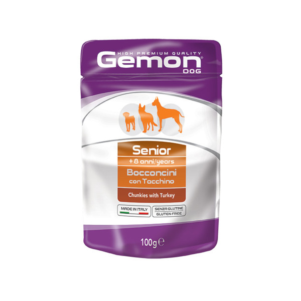 Gemon (Джемон) Dog Grain Free Turkey Senior All Breeds - Влажный беззерновой корм для пожилых собак всех пород с мясом индейки 100 г