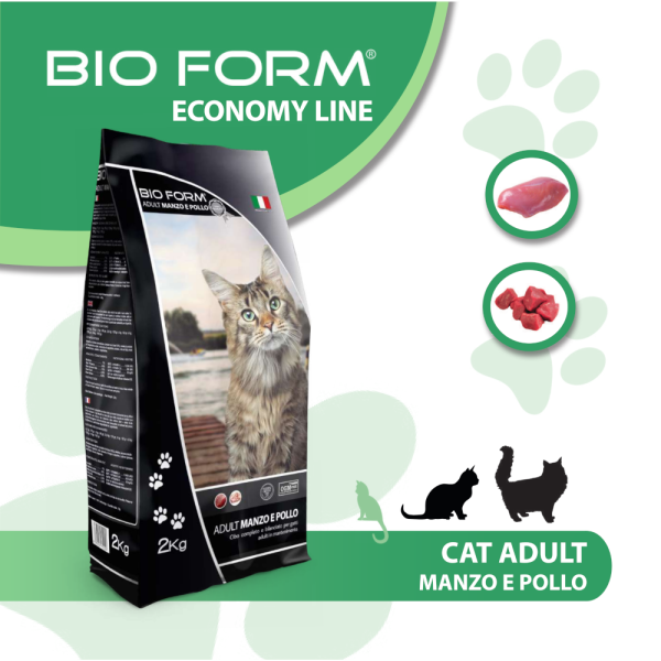 Bio Form (Біо Форм) Cat Adult Manzo E Pollo – Сухий корм для кішок з яловичиною та куркою 2 кг