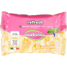 Inodorina (Інодоріна) Functional Camomilla - Вологі серветки для догляду за вухами та очима для котів та собак з ароматом ромашки 15 шт