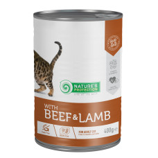 Nature’s Protection (Натур Протекшн) Cat Grain Free Beef & Lamb Adult - Вологий беззерновий корм для дорослих котів з м’ясом яловичини та ягняти 400 г