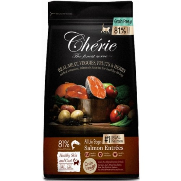Cherie (Чери) Dry Food Healthy Skin and Coat Cat Adult Salmon Entrees - Полнорационный сухой корм для котов здоровая кожа и шерсть с лососем 400 г