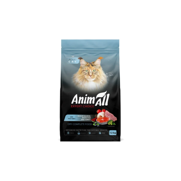 Animall (Энимал) Cat Salmon, White Fish and Fresh Turkey - Сухой корм для кошек с лососем, белой рыбой и свежей индейкой 12 кг