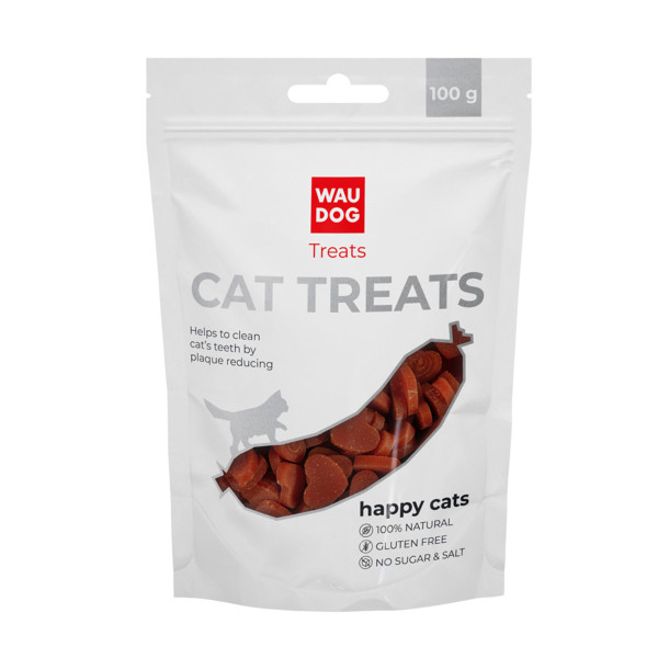 Waudog (Ваудог) Treats Happy Cat Лососевые жевательные сердечки - Лакомство для кошек 100 г