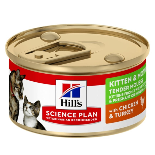 HILL`S (Хилс) SP Kitten&Mother Chicken&Turkey - Влажный корм для котят и беременных/лактирующих кошек с курицей и индейкой 85 г