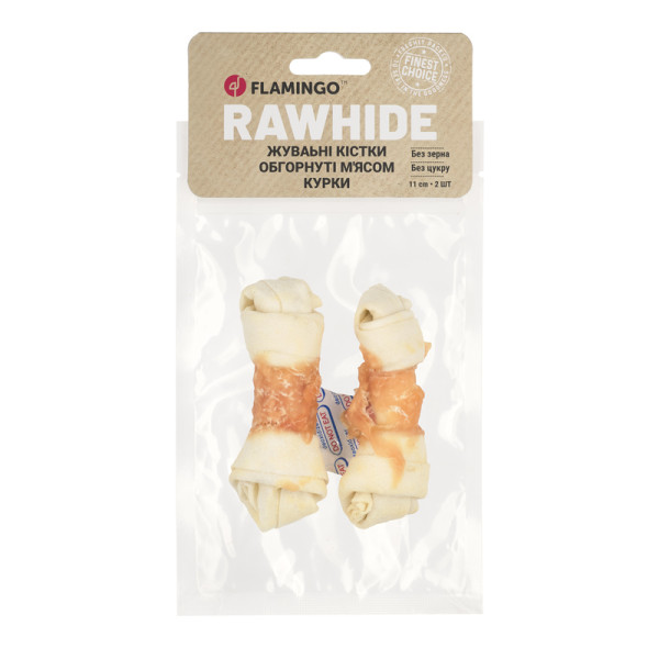 Flamingo (Фламинго) Dog Chew Bones-Wrapped Chicken - Лакомство для собак всех пород любого возроста жевательные кости обернутые с мясом курицы 70 г