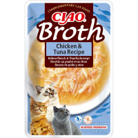 INABA (Инаба) Cat Ciao Broth With Chicken&Tuna - Лакомство для кошек тушеная курица и тунец в бульоне 40 г
