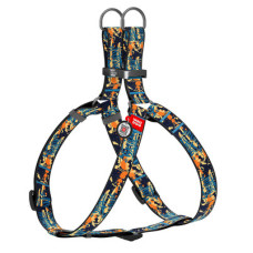 Шлея анатомическая, "Темный рыцарь", пласт. фастекс, Ш 10 мм, ОГ 28-40 см, ОШ 28-40 см, XS, WAUDOG Nylon c QR