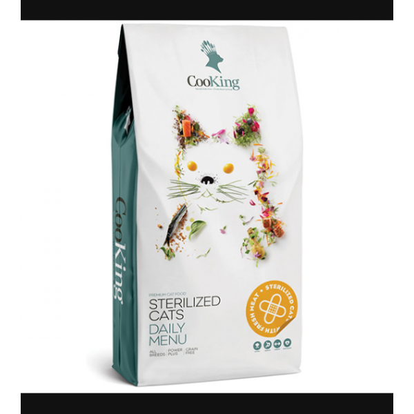CooKing (КуКин) Sterilized Cat Salmon - Сухой корм для стерилизованных кошек беззерновой с лососем 8 кг