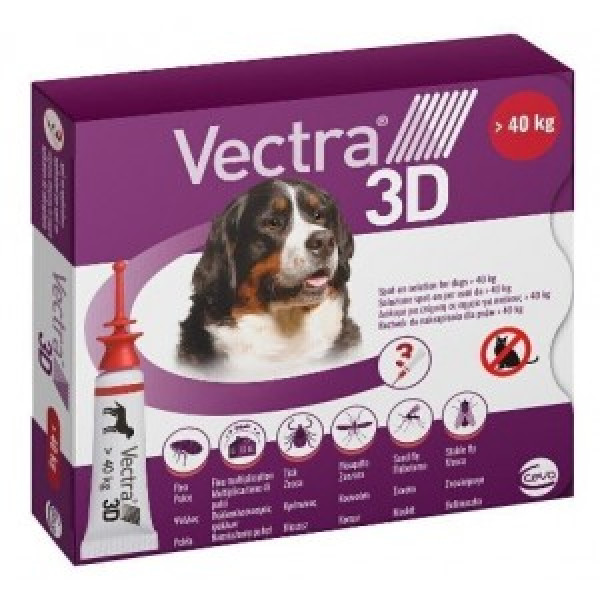 Ceva Vectra 3D - Капли для собак от 40.1 до 65 кг от блох, насекомых и иксодовых клещей 1 шт