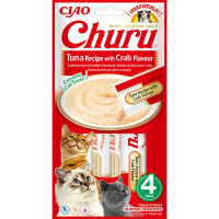 INABA (Инаба) Cat Churu Mousse With Tuna&Crab - Лакомство для кошек сливочный мусс в стиках с тунцем и крабом 56 г